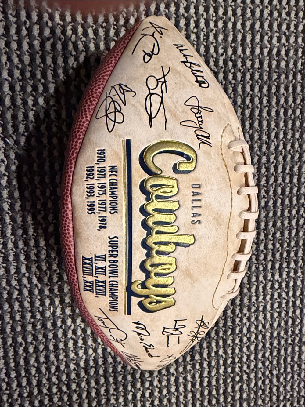 Wilson Dallas Cowboys White & Navy Autographed Football